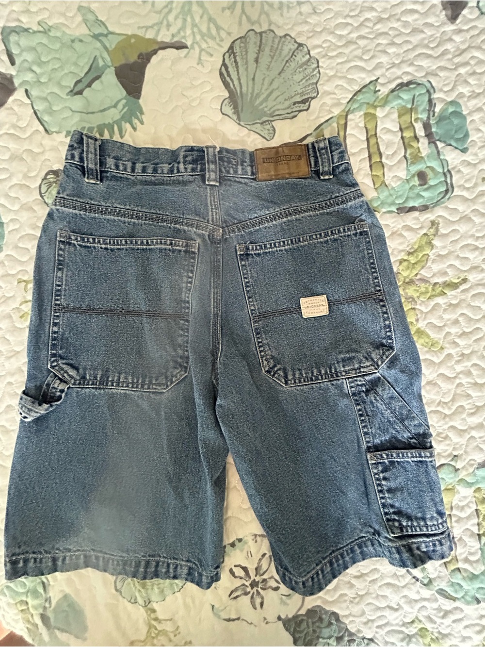 UNIONBAY Boy's Dark Blue Denim Cargo Shorts with Utility Pockets